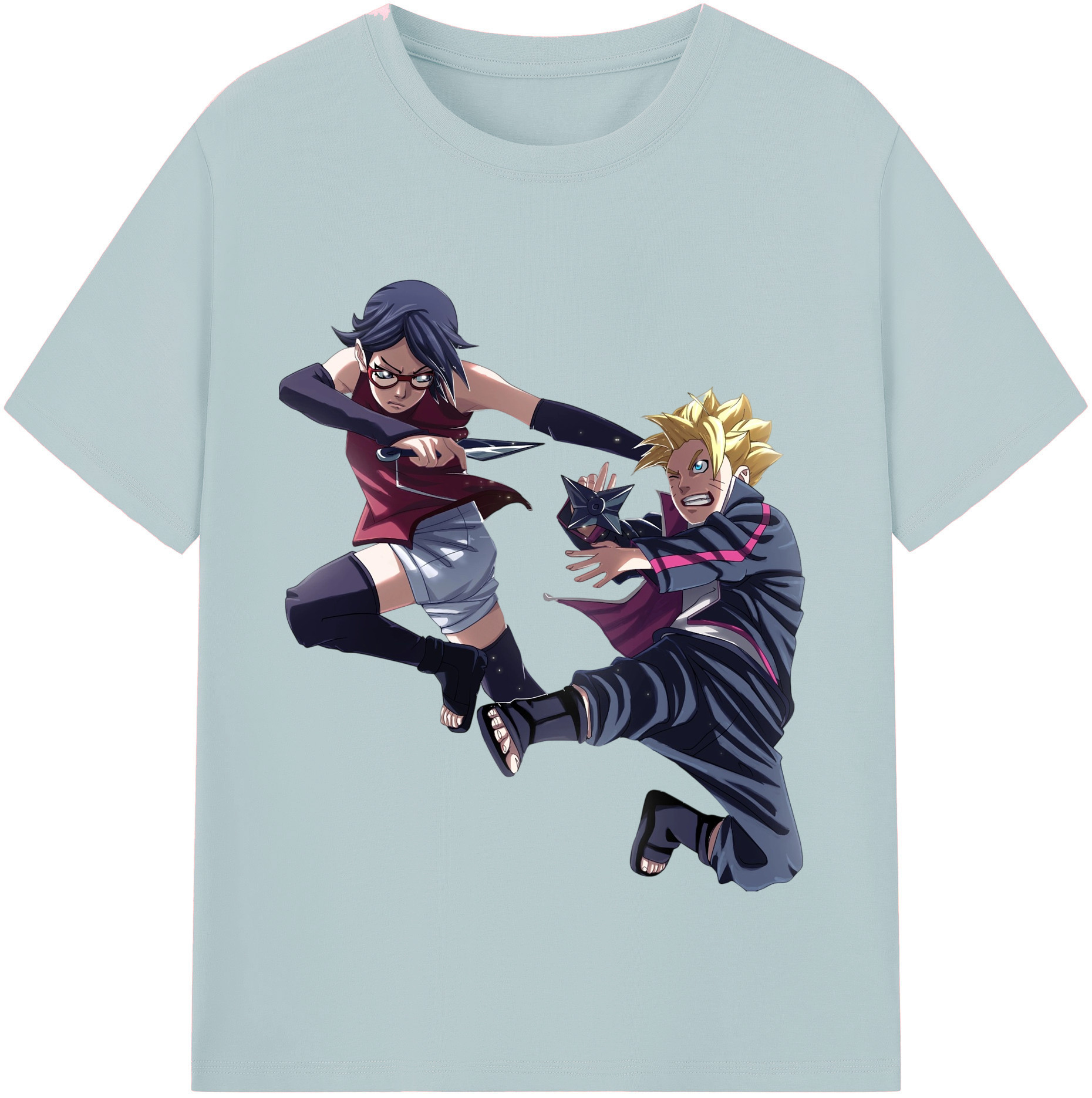 （画像用） NARUTO -ナルト- うちは サラダ Uchiha Sarada 綿100％半袖Tシャツ（フロントプリント）